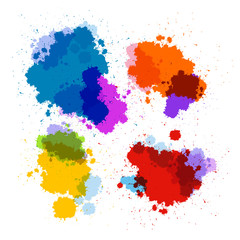 Poster - Colorful Transparent Vector Stains, Blots, Splashes Set