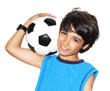 Cute Boy Playing Football