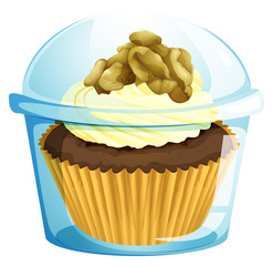 Sticker - A cupcake inside a transparent container