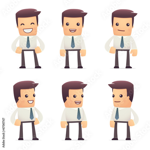 Fotografie, Obraz set of manager character in different poses