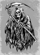 Hand Inked Grim Reaper Illustration