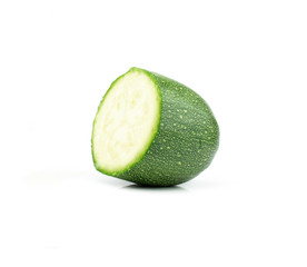 slice zucchini isolated on white