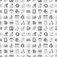 Poster - seamless doodle communication pattern