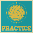 Retro Sport Practice Volleyball Sign