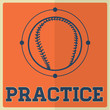 Retro Sport Practice Baseball Sign