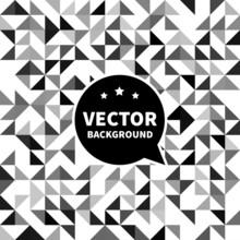Vector Seamless Background Pattern, White Black Triangle.