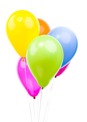 Colorful Balloons on White Background