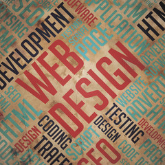 Fototapete - Web Design - Grunge Word Cloud Concept.
