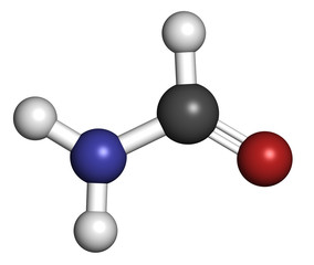 Formamide (methanamide) solvent molecule.