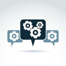 Vector Illustration Of Gears - Enterprise System Theme, Organiza