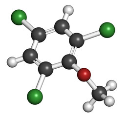 Wall Mural - Trichloroanisole (TCA) cork taint molecule. 