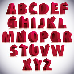 Poster - 3D font, big red letters standing.