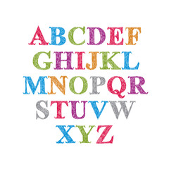 Poster - Handwritten vector script, alphabet letters set.