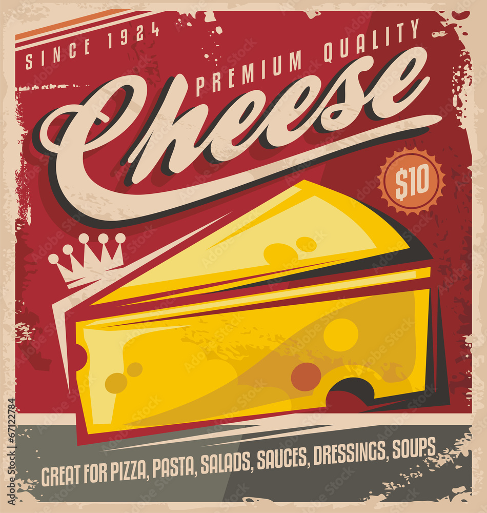 Cheese retro poster design