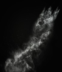 Wall Mural - white powder exploding isolated on black