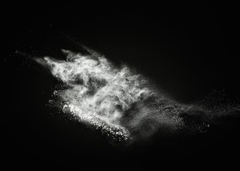 Wall Mural - white powder exploding isolated on black