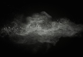 Wall Mural - white powder exploding isolated on black