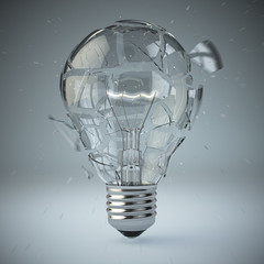 Poster - Light bulb exploding. Concept of idea.