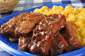 Poster - Barbecued ribs closeup