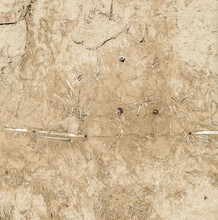 Pattern Of Old Historic Wall Filled With Mud And Straw