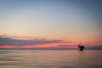 Wall Mural - rig platform of oil and gas industry in ocean after exploration