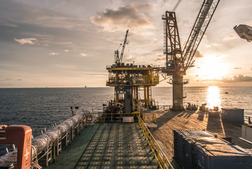 Wall Mural - rig platform of oil and gas industry process HDR style