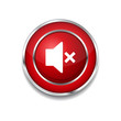Mute Circular Red Vector Web Button Icon