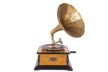 Old Gramophone Isolated On A White Background