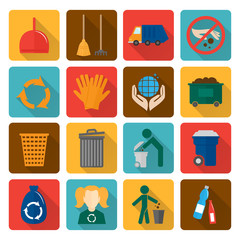 Poster - Garbage icons set