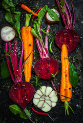 Wall Mural - Carrot and beetroot