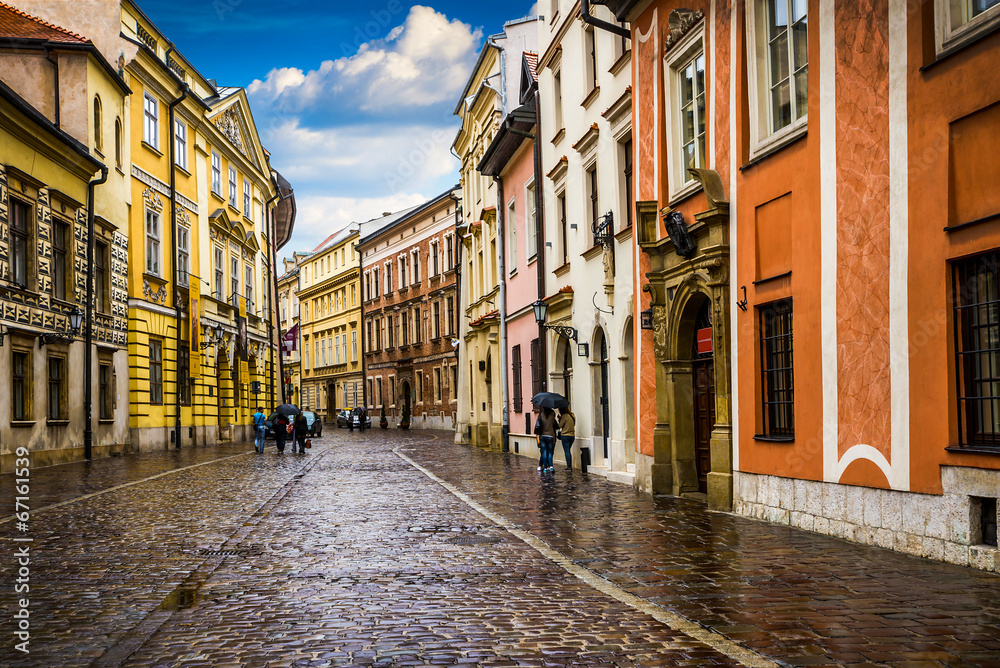 Krakow - Poland's historic center, a city with ancient - obrazy, fototapety, plakaty 