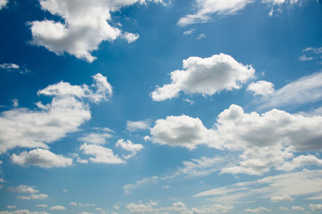 Cloudscape of bright blue sky