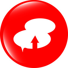 Poster - Upload from cloud icon. Upload button. Load symbol