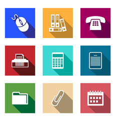 Poster - Flat office supply icons