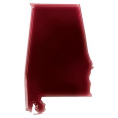 A pool of blood (or wine) that formed the shape of Alabama. (ser