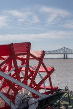 New Orleans - Paddlewheel, River, And Bridge