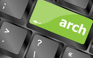 Poster - arch word on computer keyboard key