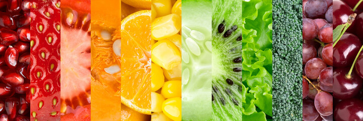 Poster - Collection with different fruits and vegetables