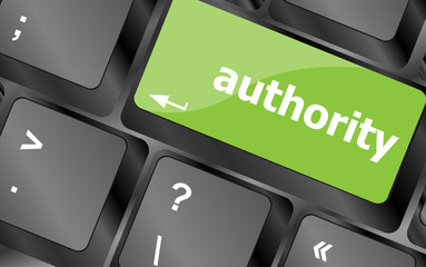 Poster - authority button on computer keyboard key
