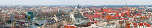 Plakat Panoramiczny pejzaż Wrocławia, Polska