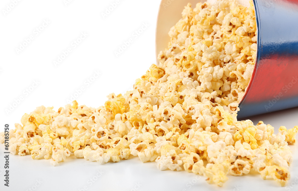 Popcorn isolated on white
