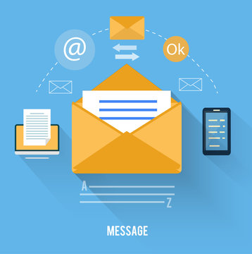 Envelope with message and email technology