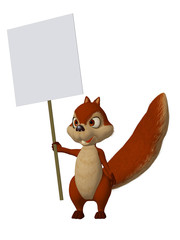 Wall Mural - cartoon squirrel with a blank frame