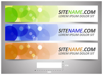 Poster - web headers with precise dimension, set of vector banners