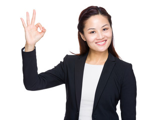 Poster - Asian business woman with ok sign