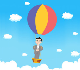  Business man with parachute