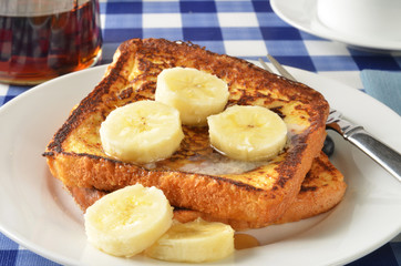 Canvas Print - French toast with bananas