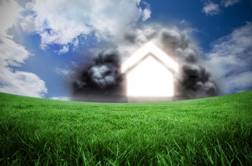 Aufkleber - Composite image of house in cloud