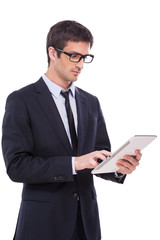 Poster - Businessman with digital tablet.