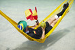 Soccer Football Referee Relaxing on Brazilian Beach